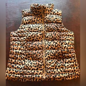 Land’s End Leopard Print Puffer Vest, size XL (18)